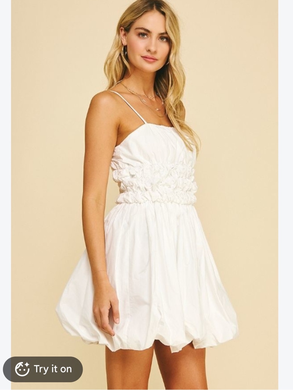 Pinch White Bubble Hem Mini Dress New small